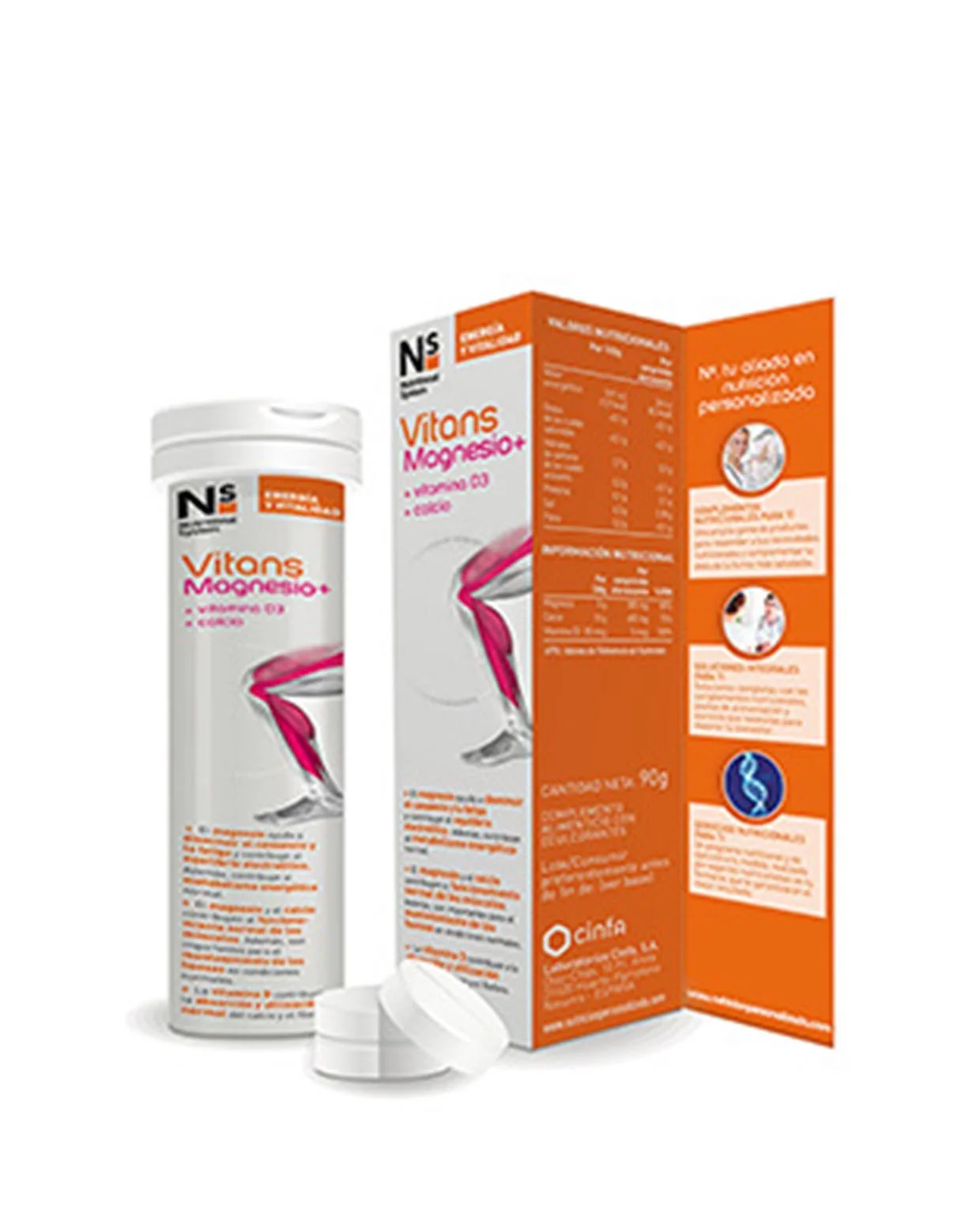 NS VITANS Magnesio+ Sabor Naranja 15 Comprimidos Efervescentes - Imagen 2